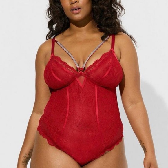 torrid Other - Torrid Red Lace Bra Bodysuit